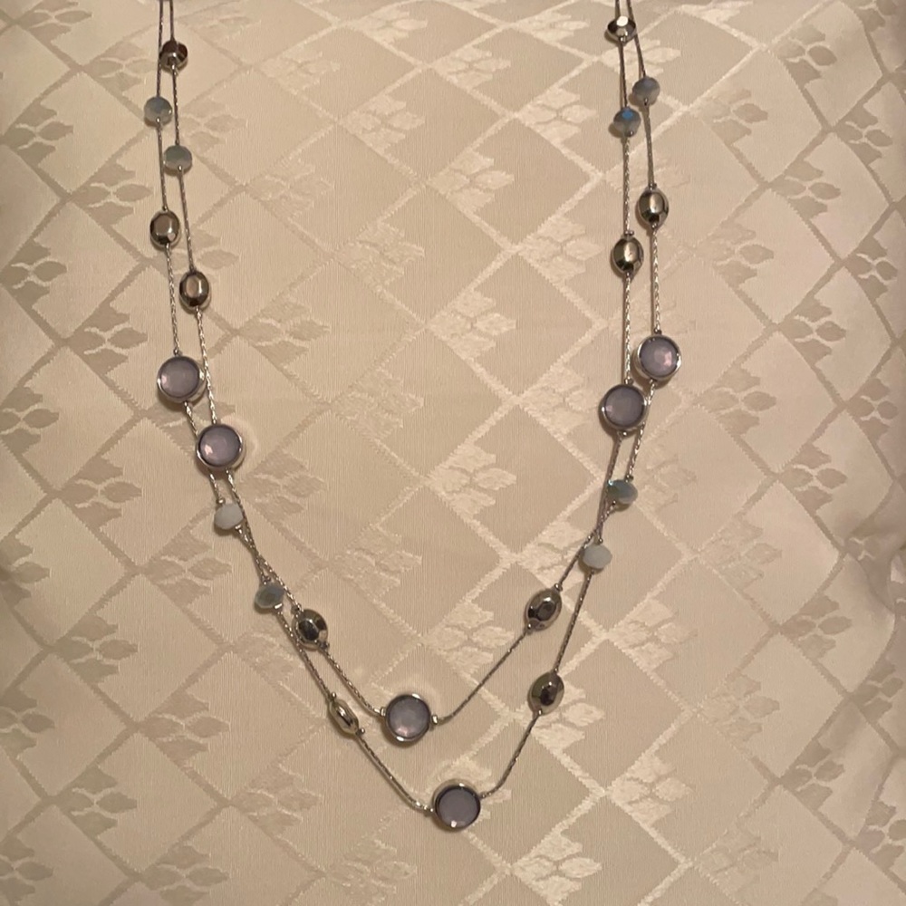 NWT Ann Taylor Silver toned jeweled necklace.